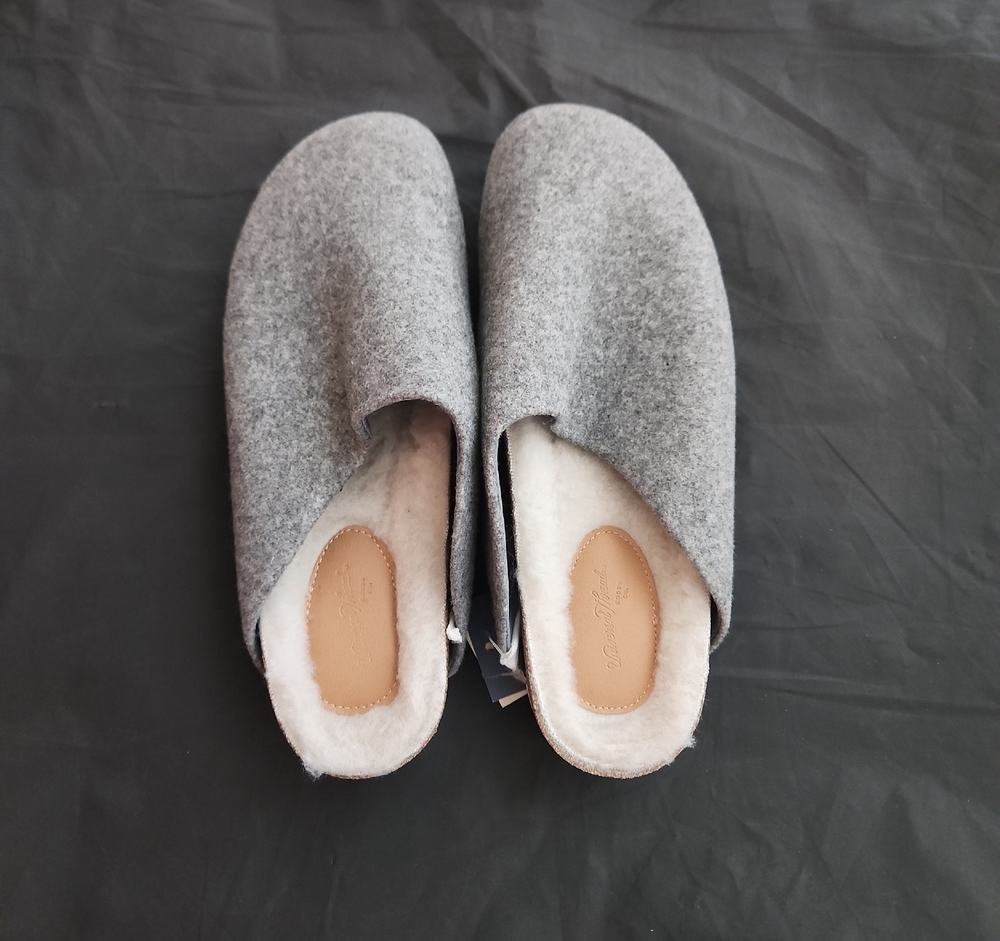 Target Gray Slippers with Cream Lining